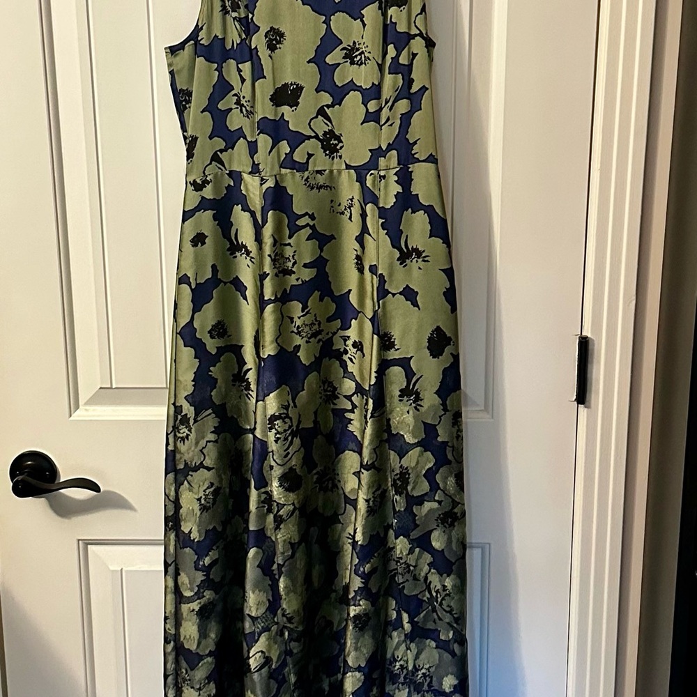 Banana Republic Green and Blue Floral Maxi Dress